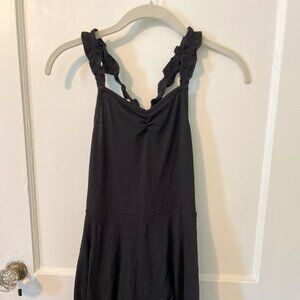 Black cotton art class short dress